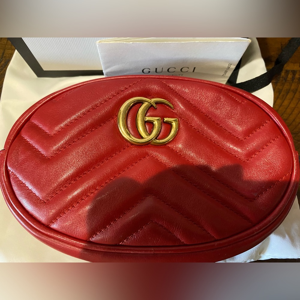 Gucci Matelasse Leather Marmont Belt Bag